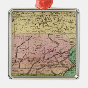 Middle States Olney Map Metal Ornament