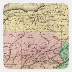 Middle States Olney Map Square Sticker
