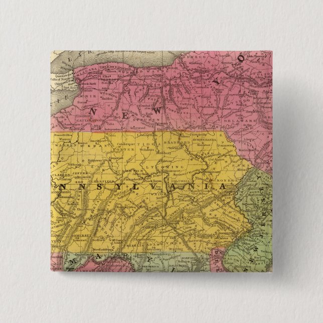 Middle States, USA 15 Cm Square Badge (Front)