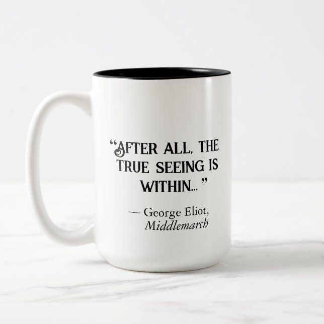 Middlemarch "True Seeing" Two-Tone Coffee Mug (Left)