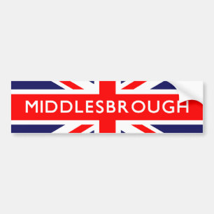 Middlesbrough British Flag Bumper Sticker