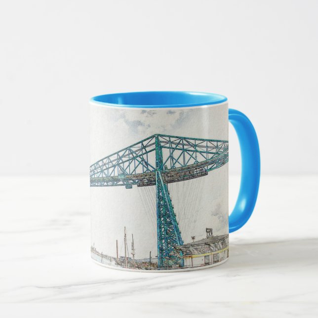 Middlesbrough Transporter Bridge Artistic Sketch Mug (Front Right)