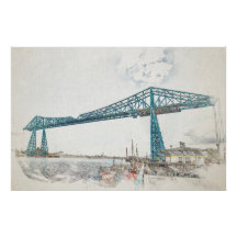 Middlesbrough Transporter Bridge Artistic Sketch