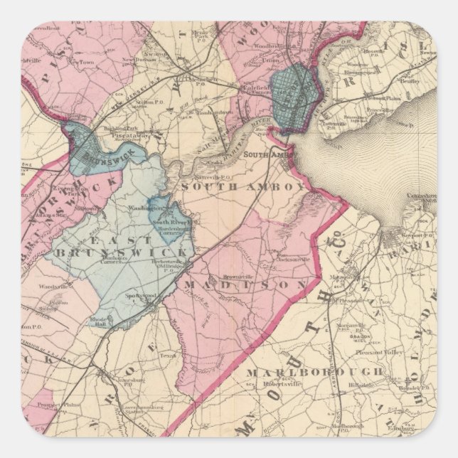 Middlesex County, NJ Square Sticker (Front)
