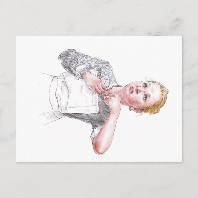 Middlesex Hospital Nurse Dressing For Duty Postcard (Front)