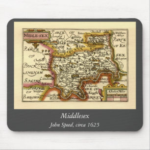 Middlesex Middle-Sex County England Old Atlas Map Mouse Pad