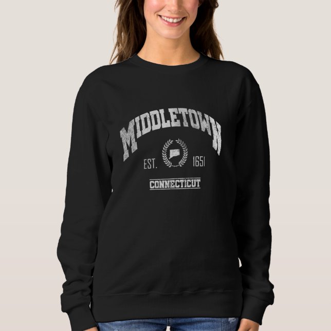 Middletown CT Connecticut Vintage Throwback Sweatshirt (Front)