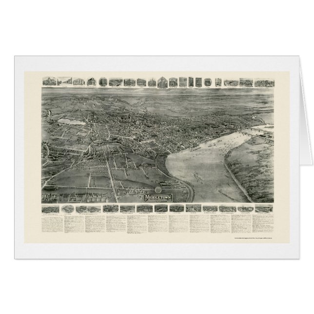 Middletown, CT Panoramic Map - 1915 (Front Horizontal)