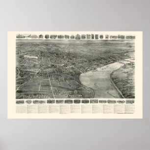 Middletown, CT Panoramic Map - 1915 Poster