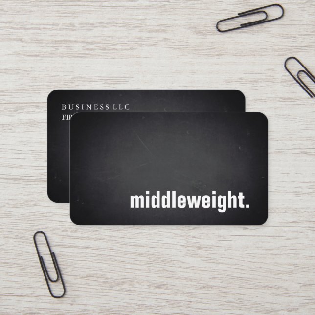 middleweight. Modern Blackboard Professional Business Card (Front/Back In Situ)