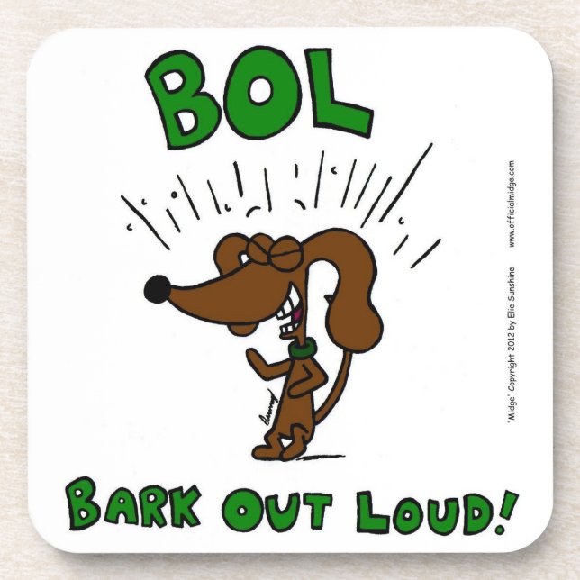 Midge "BOL: BARK OUT LOUD" Coasters - Set of 6 (Front)