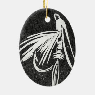 Midge Classic Trout Fly Christmas Ornament black