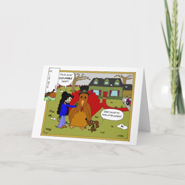 Midge Inflatable Turkey Thanksgiving Card (Front)