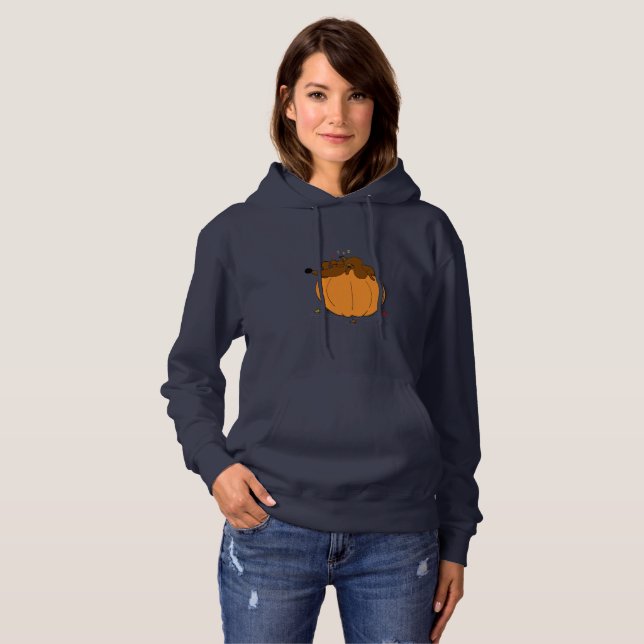 Midge Sleeping on a Pumpkin Autumn/Fall Shirts (Front Full)