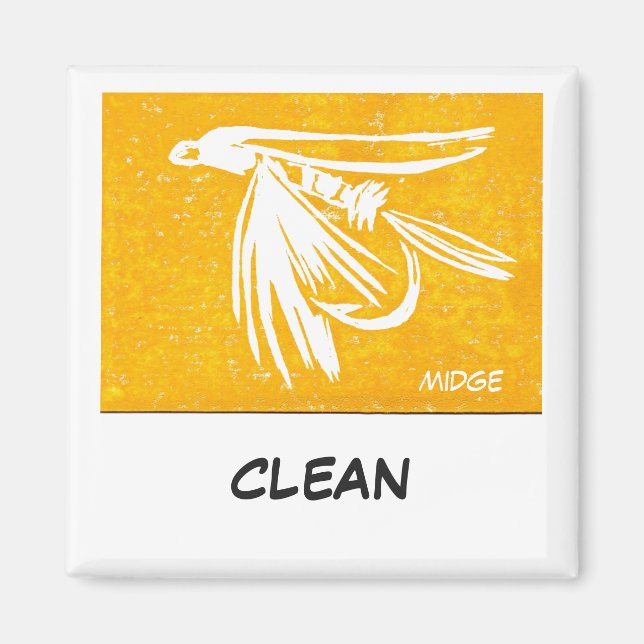 "Midge Yellow" Dish Washer Status Magnet (Front)