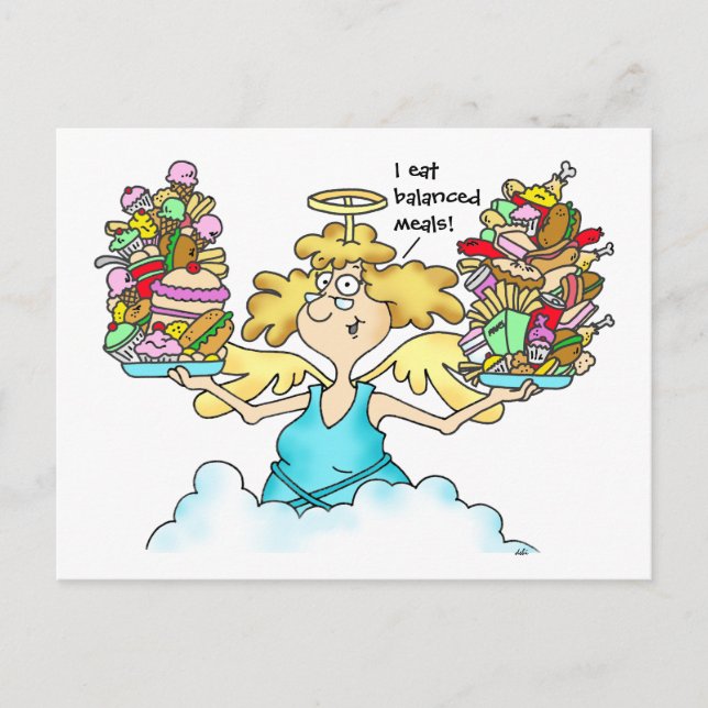 Midge's Diet Postcard #8 Balanced Meals (Front)