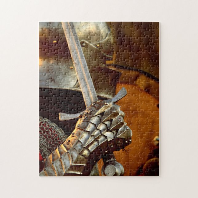 Midieval Knight in Metal Armour with Iron Sword Jigsaw Puzzle (Vertical)