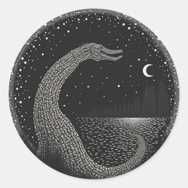 Midjourney Monsters Cryptid Series Classic Round Sticker (Front)