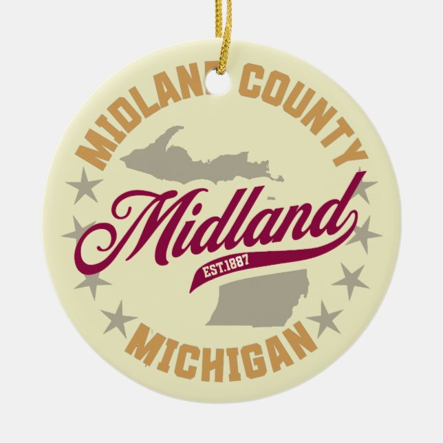 Midland,Michigan Ceramic Ornament (Front)