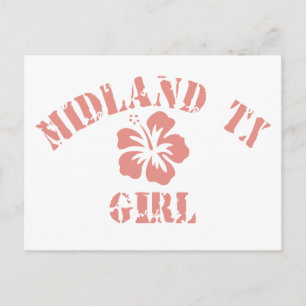Midland Pink Girl Postcard