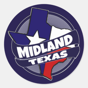 Midland Texas flag burst stickers