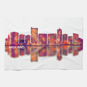 Midland Texas Skyline Tea Towel