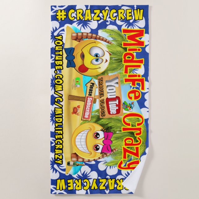 Midlife Crazy Beach Towel (Front)