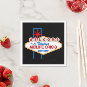 Midlife Crisis Birthday party paper napkins