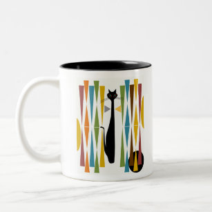 MidMod Art Cat 2 Two-Tone Coffee Mug