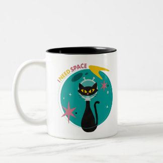 MidMod Cat in Space Mug 'I Need Space'