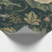 Midnight Acanthus Vintage Botanical Floral Pattern