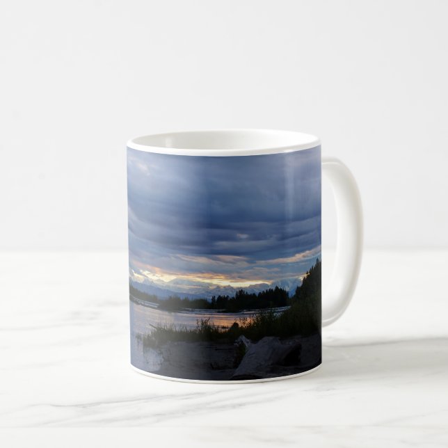 Midnight Alaska Sunset Coffee Mug (Front Right)