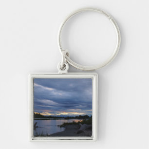 Midnight Alaska Sunset Key Ring
