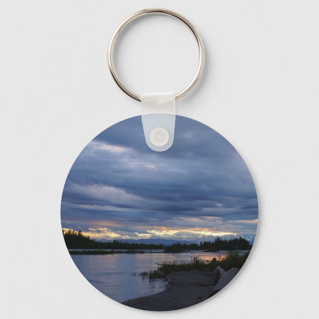 Midnight Alaska Sunset Key Ring (Front)