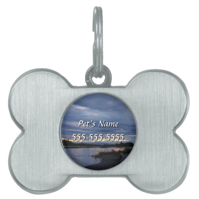 Midnight Alaska Sunset Pet Tag (Front)
