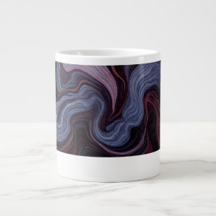 Midnight Amethyst Marble Swirl Purple Blue Fluid Large Coffee Mug
