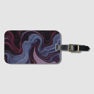 Midnight Amethyst Marble Swirl Purple Blue Fluid  Luggage Tag