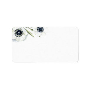 Midnight Anemone   Floral Wedding Blank Address Label