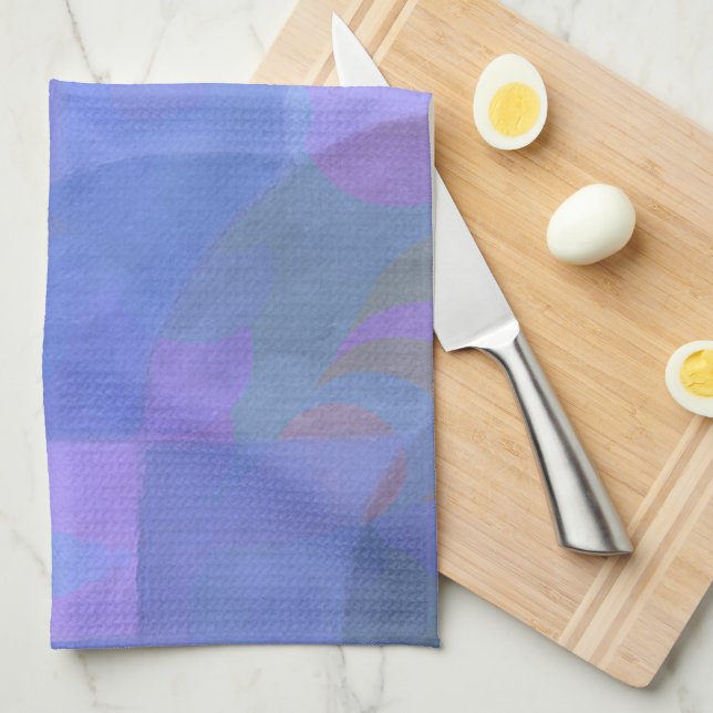 Midnight Arches – Indigo Abstract Geometry Tea Towel (Quarter Fold)