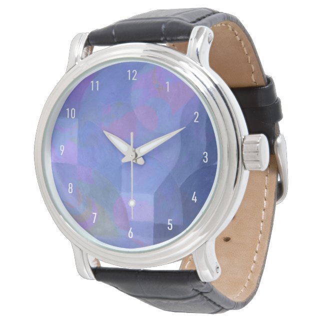 Midnight Arches – Indigo Abstract Geometry Watch (Angled)
