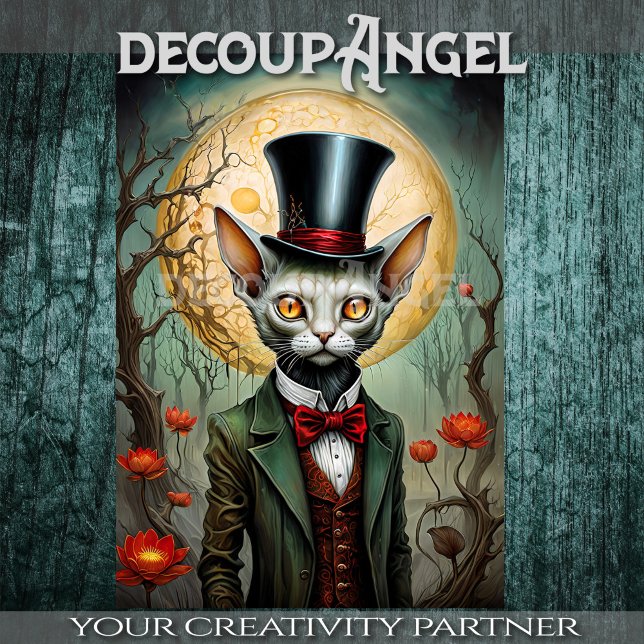Midnight Aristocat Decoupage Tissue Paper (Creator Uploaded)