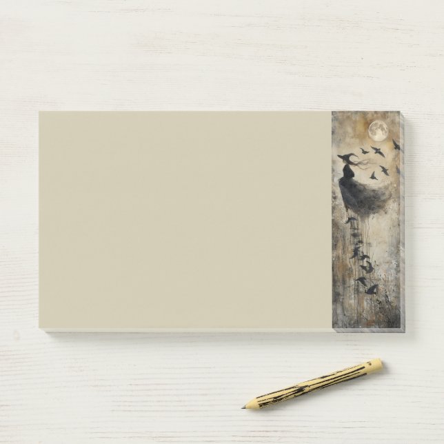 Midnight Ascension: Flight of the Raven Witch Post-it Notes (On Desk)