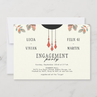 Midnight Autumn Engagement Party Invitation