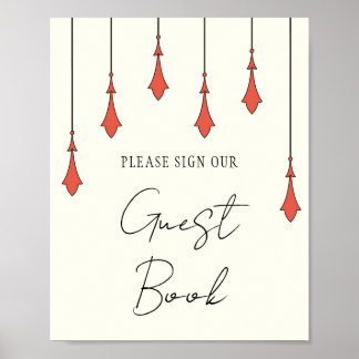 Midnight Autumn Wedding Guest Book Sign
