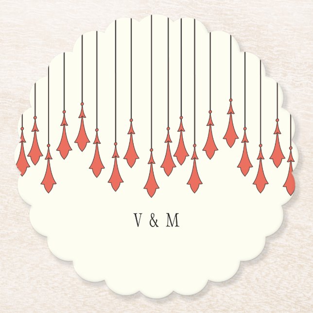 Midnight Autumn Wedding Paper Coaster (Front)