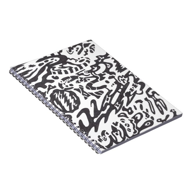 "Midnight" B&W Abstract Notebook (Right Side)