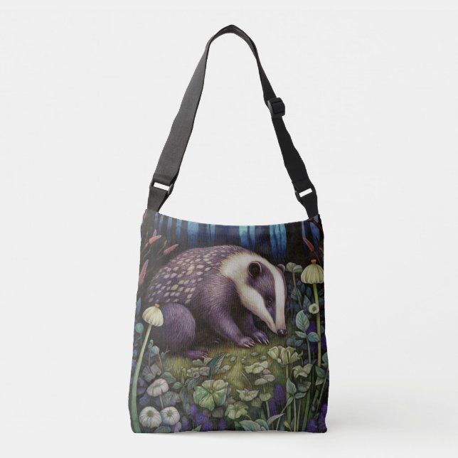 Midnight Badger   Crossbody Bag (Front)