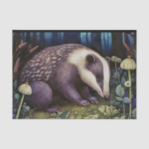 Midnight Badger Tissue Paper