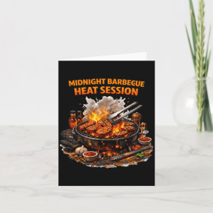 Midnight Barbecue Heat Session Grill Design Card