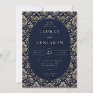 Midnight Baroque Wedding Invitation